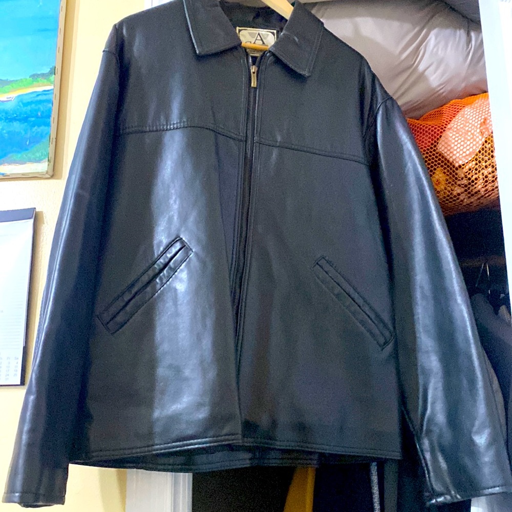 Black leather jacket
